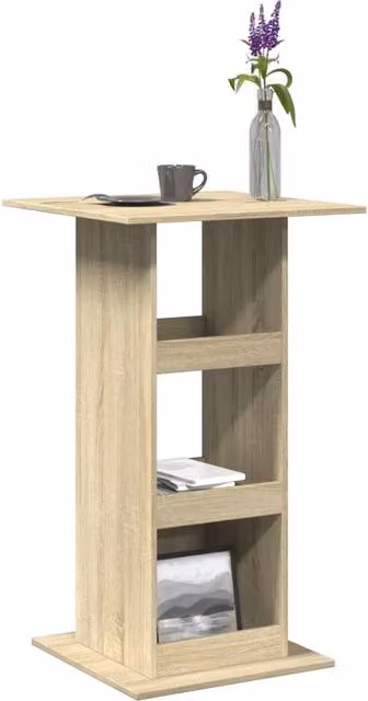 Berkfield Home Bar Table with Storage in Sonoma Oak Brown, W/D/H: 60 x 60 x 102 cm – 1