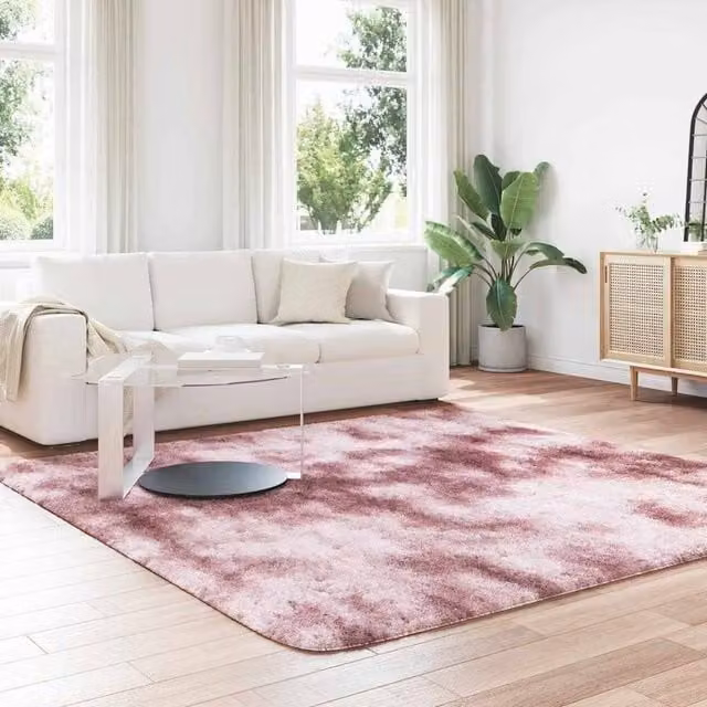 Berkfield Home NAVARRA Shaggy High Pile Rug, Dusty Pink, W/D: 240 x 240 cm