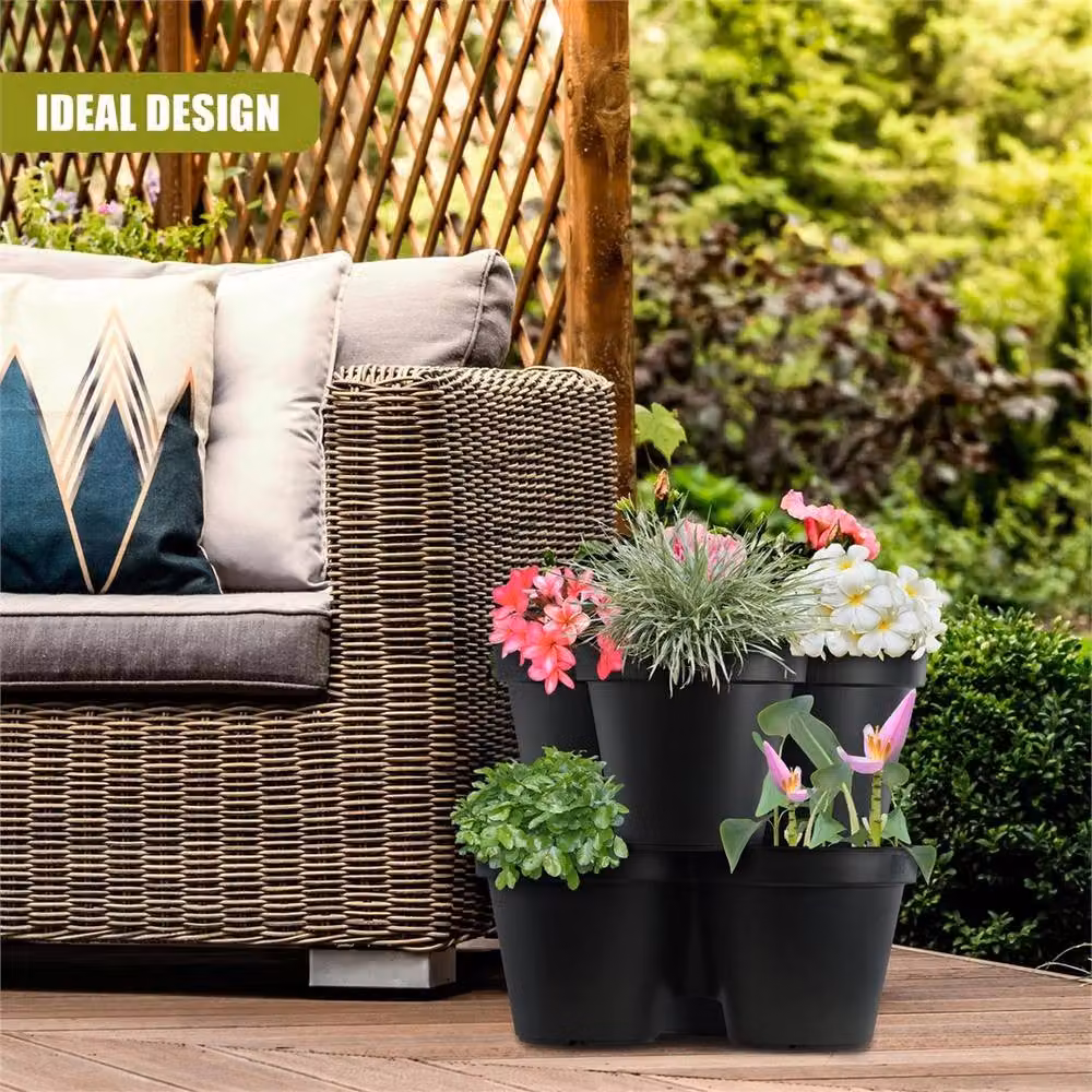 Havendro 3 Layer Large Vertical Strawberry Planter and Garden Tub in Black or Anthracite – 3