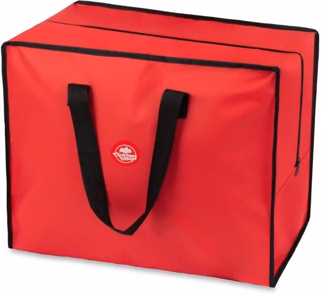 Christmas Village Premium Christmas Decoration Storage Bag with Handles, Grey and Red – 1