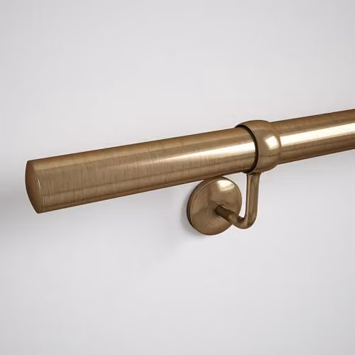 Forgeworks Steel Wall Mounted Staircase Handrail Kit in Antique Brass – 2