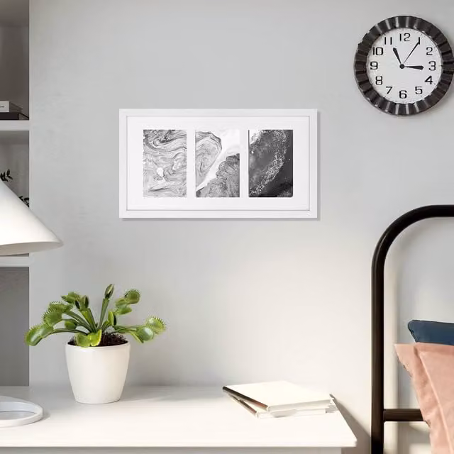 The Bazaarist Modern Triple Photo Frame with Glass Front, White, 10 x 15 cm