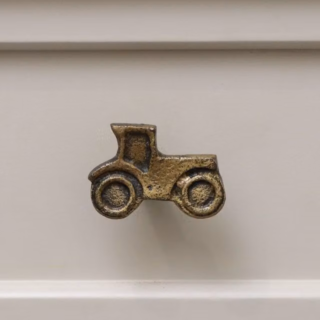 Melody Maison Matt Brass Tractor Drawer Knob in Brown and Gold