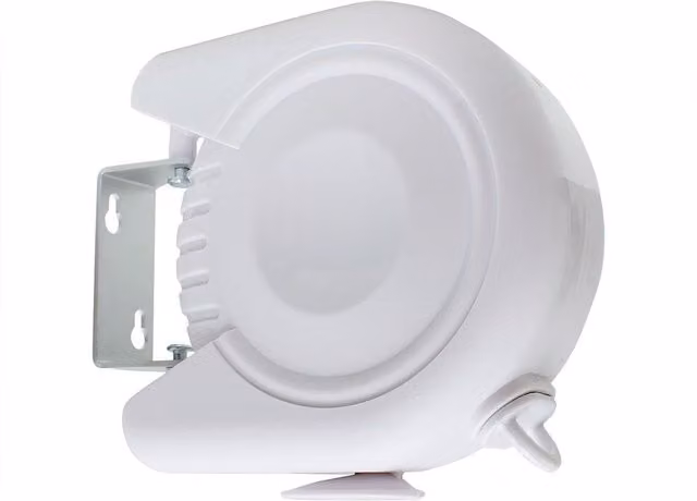 JVL White Retractable Outdoor Wall Mountable Clothes Line with Tensioner