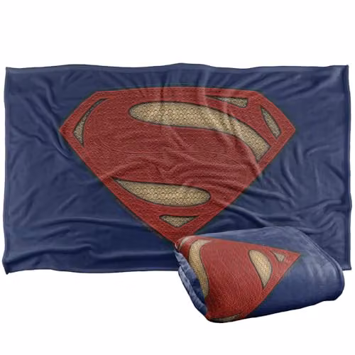 LOGOVISION Batman v Superman Super Movie Logo Silky Touch Super Soft Fleece Throw Blanket, Blue, W/D/H: 91 x 147 cm – 1