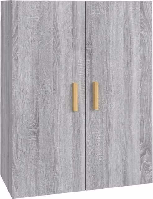 Berkfield Home Grey Hanging Wall Cabinet with Hinged Doors and Internal Shelves W/D/H: 69.5 x 34 x 90 cm – 1