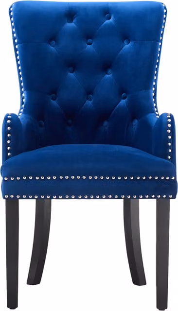 Life Interiors Windsor Velvet Dining Chair with Armrests in Blue