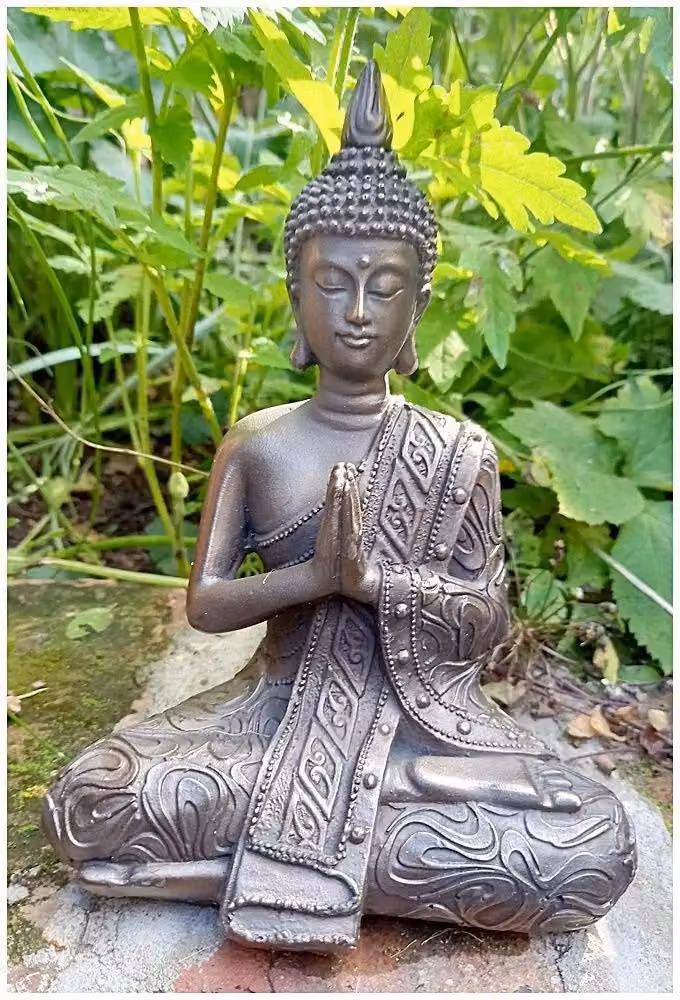 Inspirational Gifting Mystic Thai Buddha Sculpture in Bronze Resin, Tabletop Vintage Style – 3