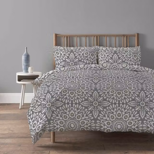 NewEdgeBlinds Grey Graphic Modern Duvet Cover, W: 140 cm, L: 200 cm