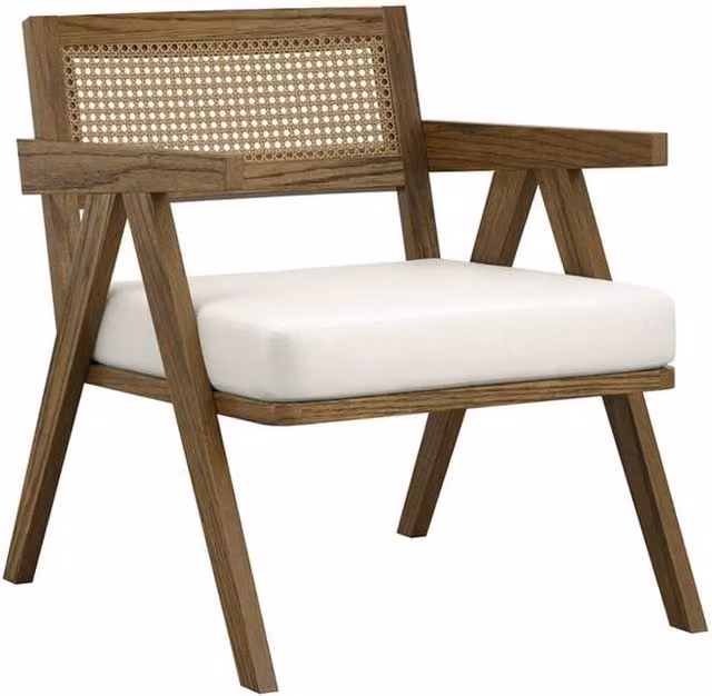 Lemon Pavilion Furniture Arizona Indoor Chair in Ecru and Smoked Light Brown Pine, W: 63 cm, D: 63 cm, H: 74 cm – 1