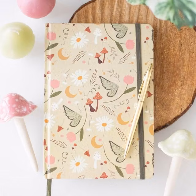 Kingsbury Gifts Fairy Folklore Print A5 Hardcover Lined Notebook with Multicolour Paper