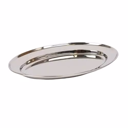 Argon Tableware Stainless Steel Oval Serving Platter, Silver, W: 25 cm, D: 17 cm