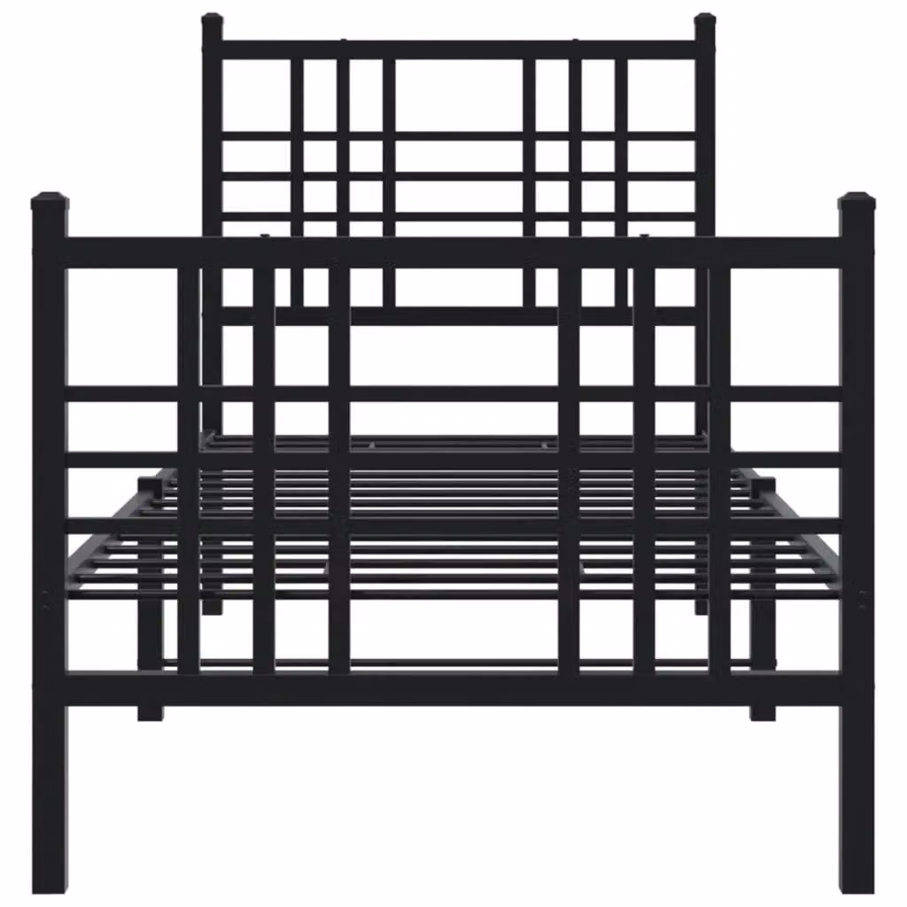 Berkfield Home Metal Bed Frame with Footboard, Black, W/D/H: 80 x 200 cm – 3