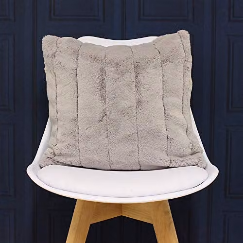 Paoletti Empress Square Faux Fur Filled Cushion in Grey, W/D/H: 45 x 45 x 45 cm – 2