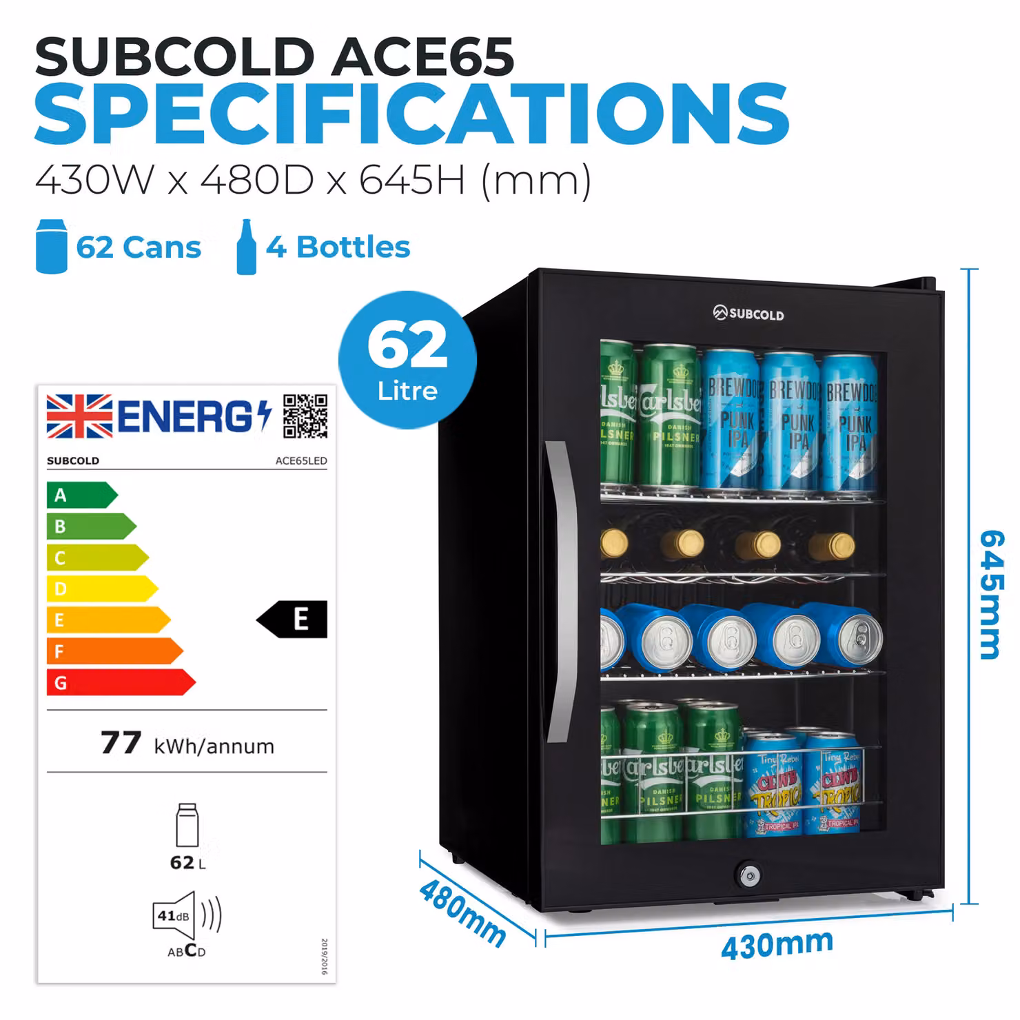 Subcold ACE 65 LED Beer Fridge in Black – 5