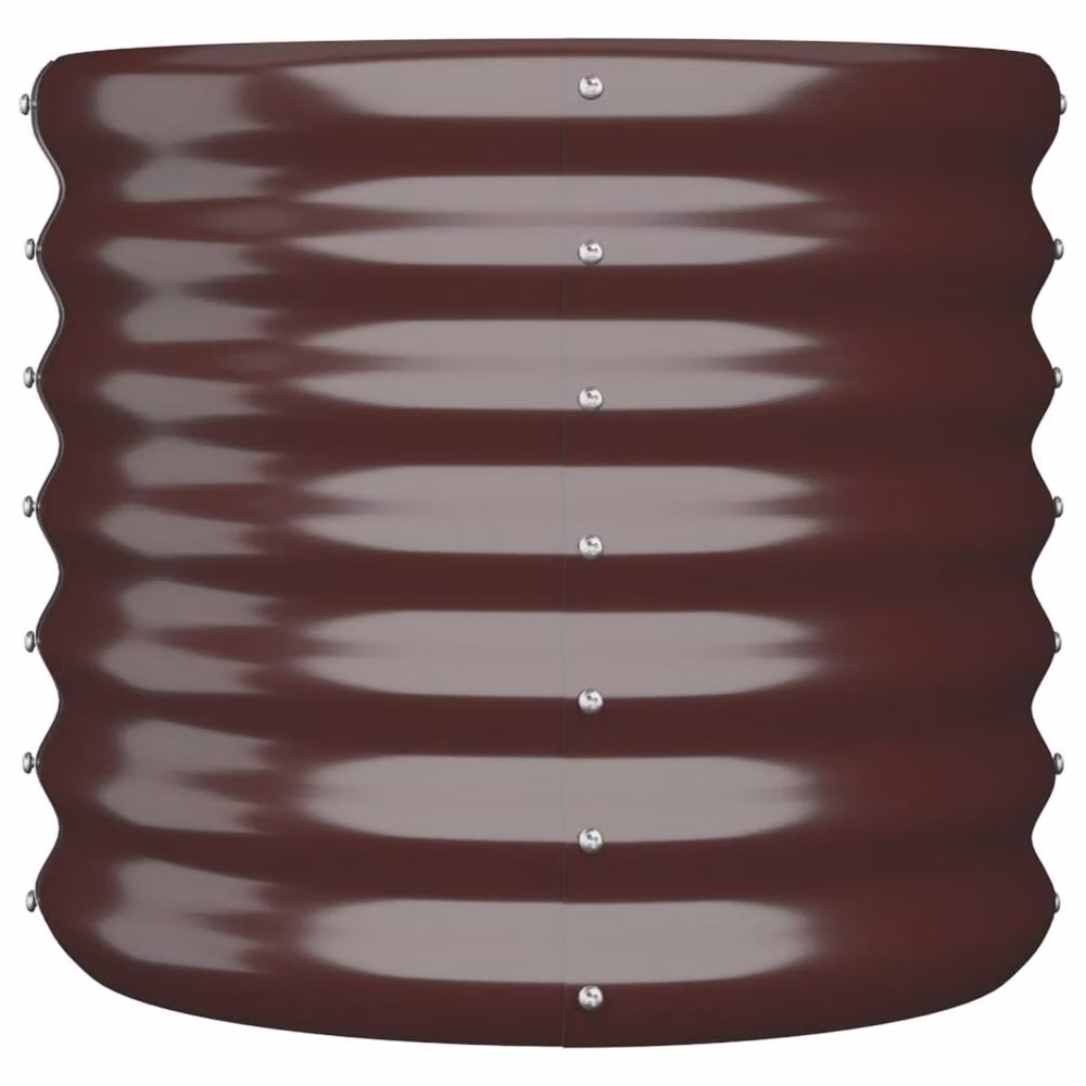 Berkfield Home Steel Garden Planter Tub, Brown, W/D/H: 40 x 40 x 36 cm – 3