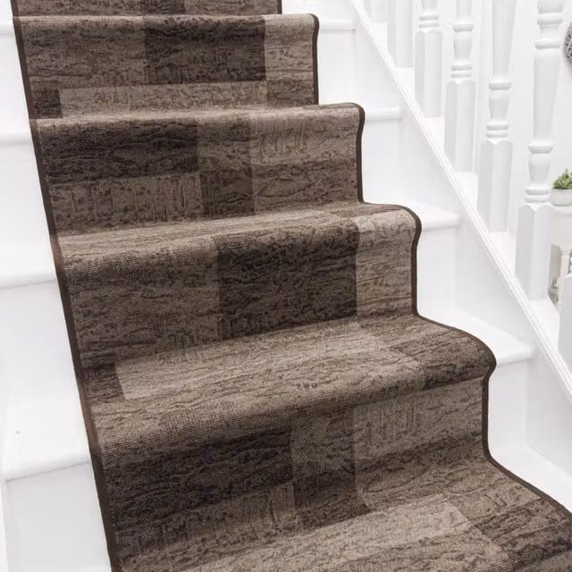 runrug Icona Stair Runner Carpet in Dark Brown, Non-Slip and Hard-Wearing, W: 66 cm, L: 660 cm