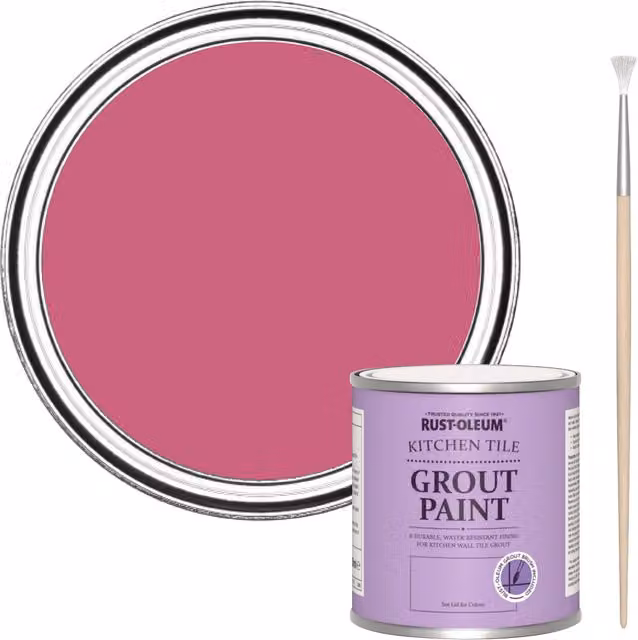 Rust-Oleum Kitchen Grout Paint in Raspberry Ripple Pink, 250 ml