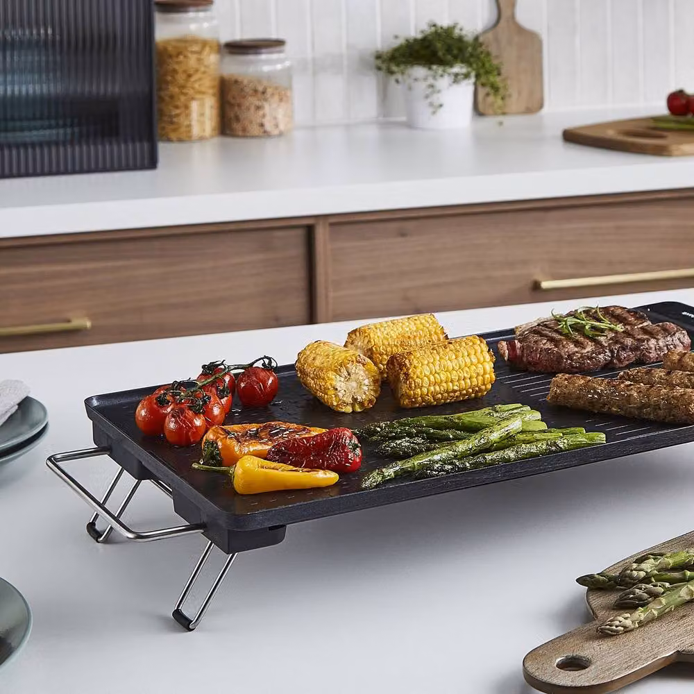 Morphy Richards Tabletop Electric Teppanyaki Griddle BBQ Hot Plate in Black, W: 52 cm, D: 28 cm – 2