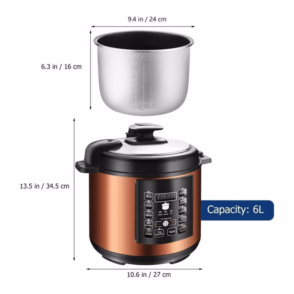 SPETLEK Digital Electric Pressure Multi Cooker with Stainless Steel Finish and Digital Display in Multicolour – 4