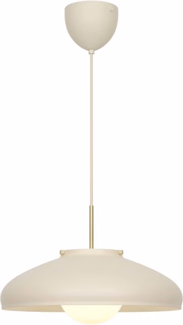 Nordlux Latif Modern Round Pendant Light in Beige and Gold/Brass Metal, Diameter: 40 cm, E14 – 1