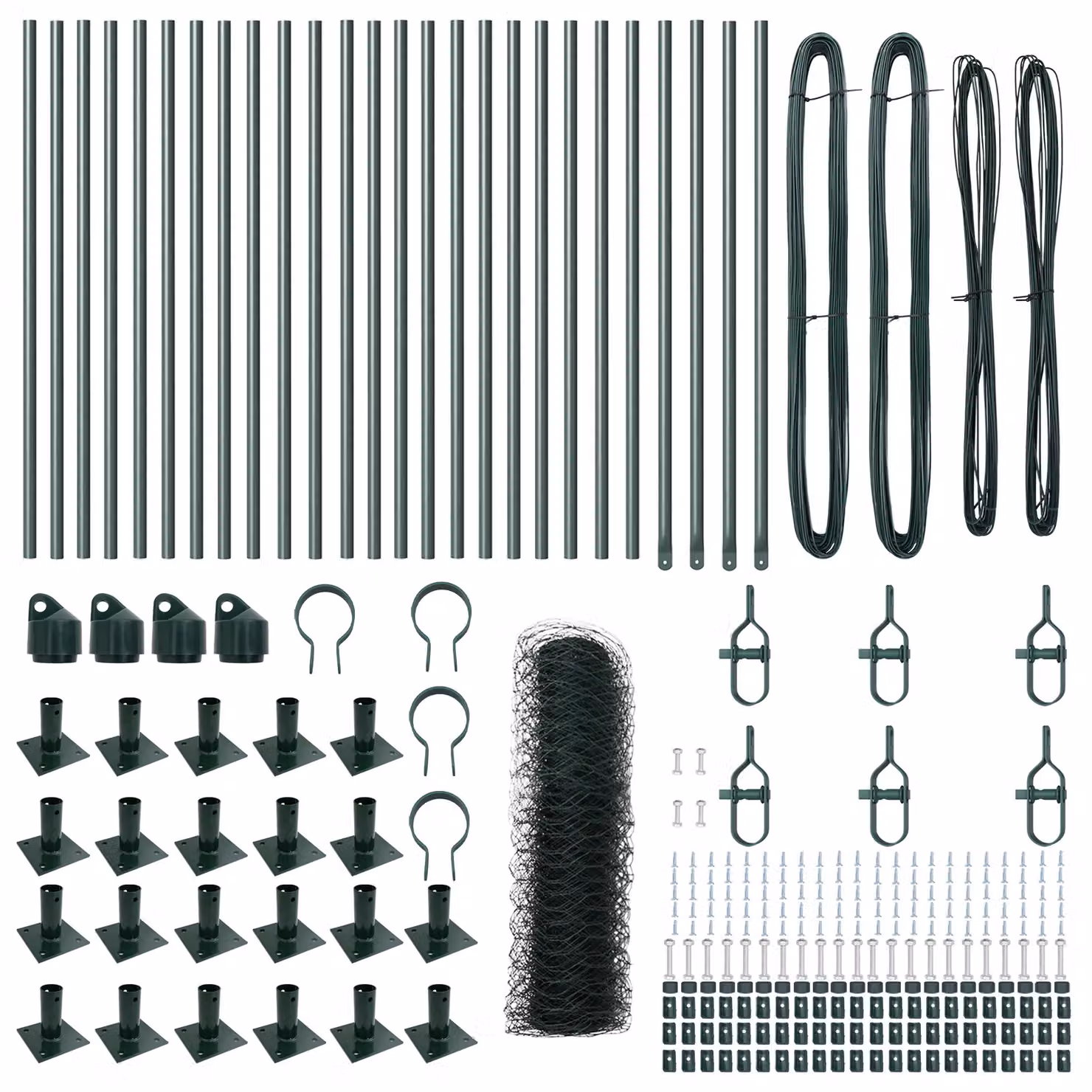 Berkfield Home Green Powder-Coated Steel Hexagon Wire Mesh Fence, 1 x 50 m – 2