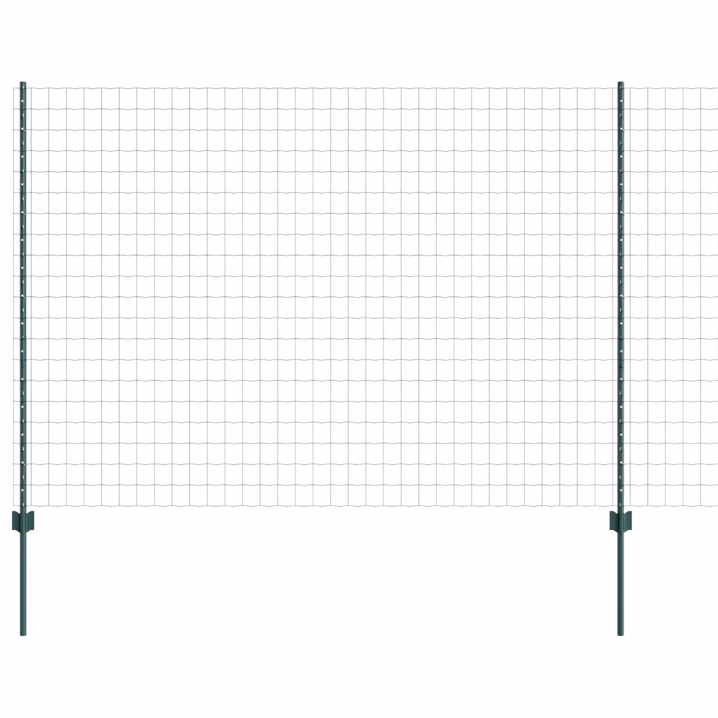 Berkfield Home Euro Fence with 5 U Posts, Green Powder-Coated Steel, W: 10 m, H: 1.6 m, D: 6 m – 2