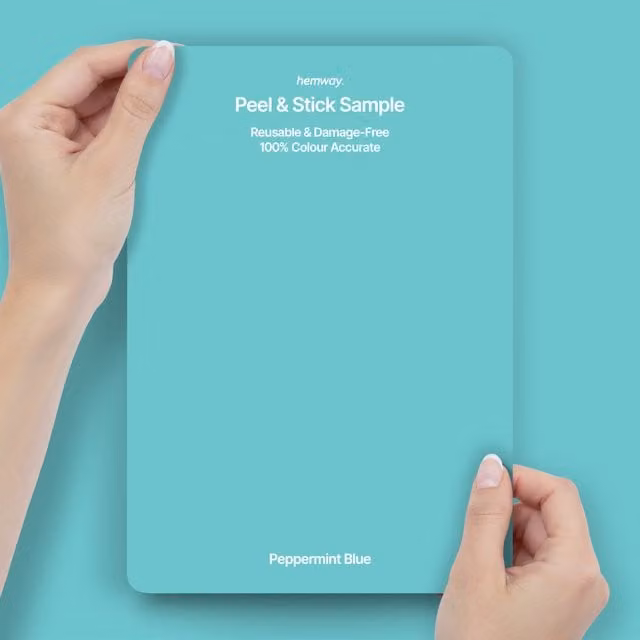 Hemway Interior Paint Sample Peel and Stick Swatch in Peppermint Blue