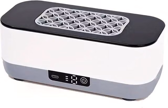 FLAVORA Ultrasonic Jewellery Cleaner Machine in White, W/D/H: 100 x 100 x 8.3 cm – 1