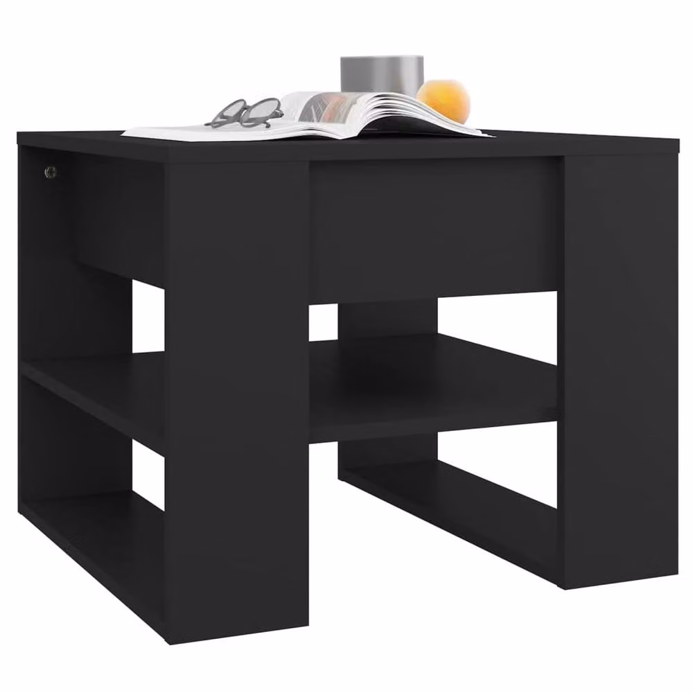 Berkfield Home Black Square Coffee Table in Matt MDF, W/D/H: 55.5 x 55.5 x 45 cm – 4