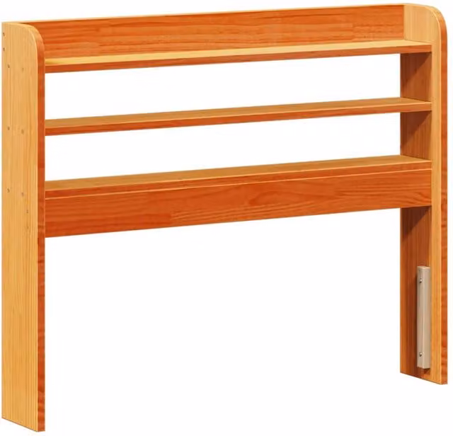 Berkfield Home Rustic Solid Wood Pine Headboard with Integrated Shelves, Wax Brown, Width: 100 cm