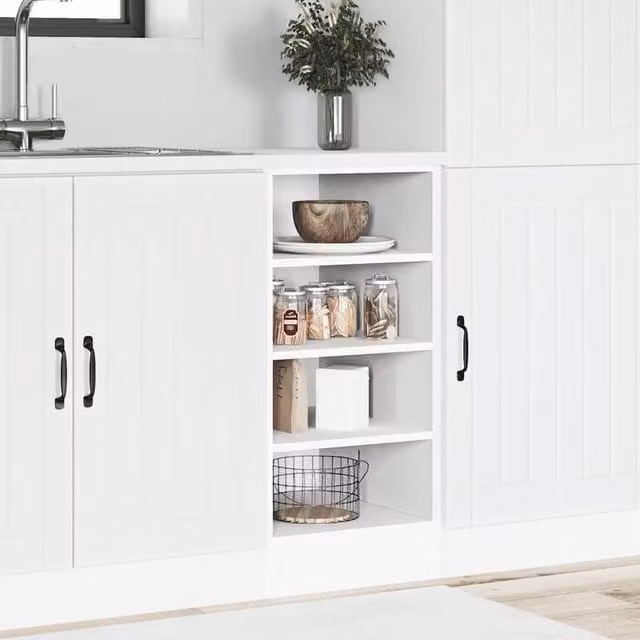 Berkfield Home White Kitchen Base Unit with Hinged Doors and Internal Shelves, W/D/H: 40 x 44.5 x 81.5 cm