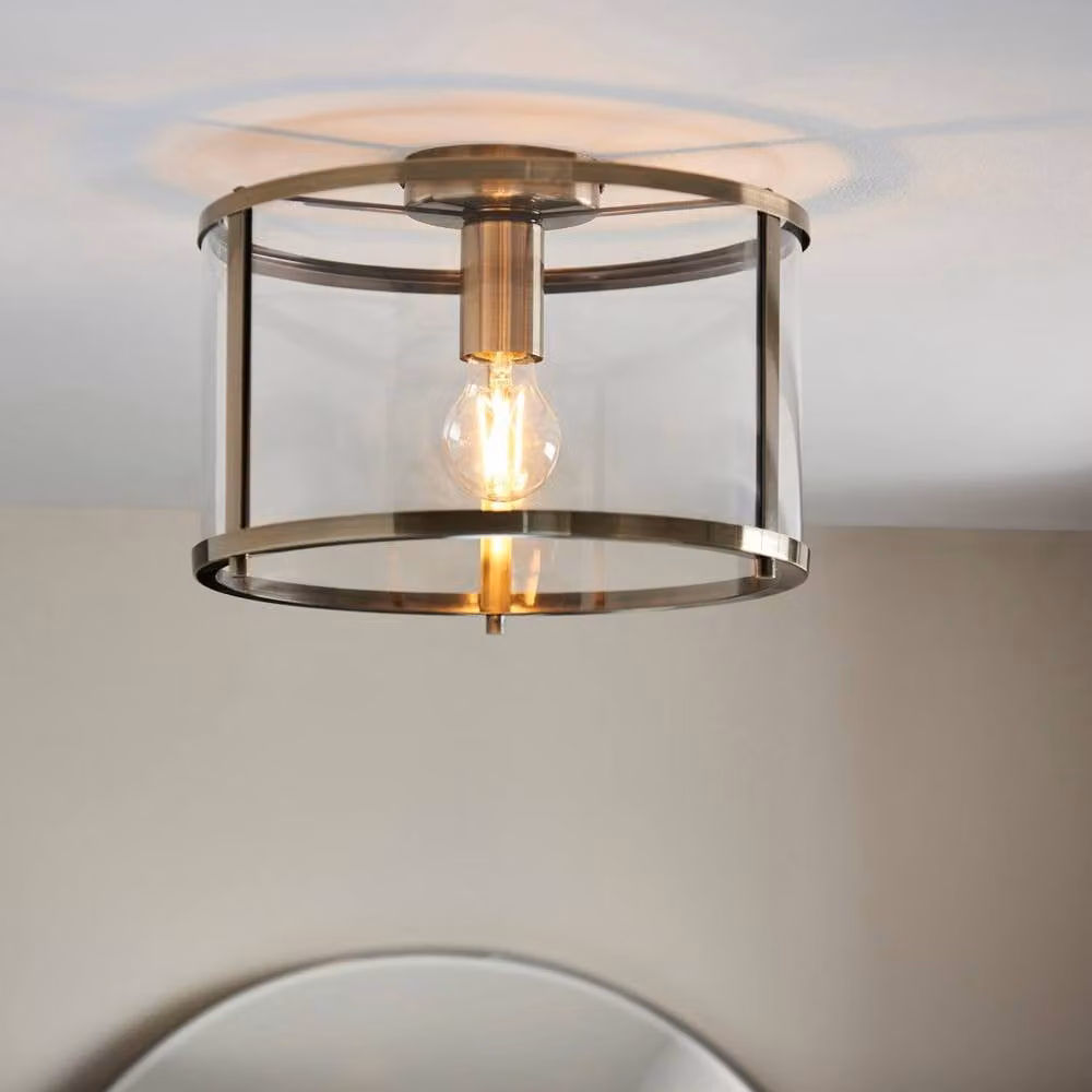 Netlighting Hopton Decorative Flush Ceiling Lamp in Gold and Antique Brass – 2