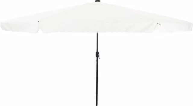 Berkfield Home Garden Parasol with LED Lights, Sand White, W: 395 cm, H: 245 cm