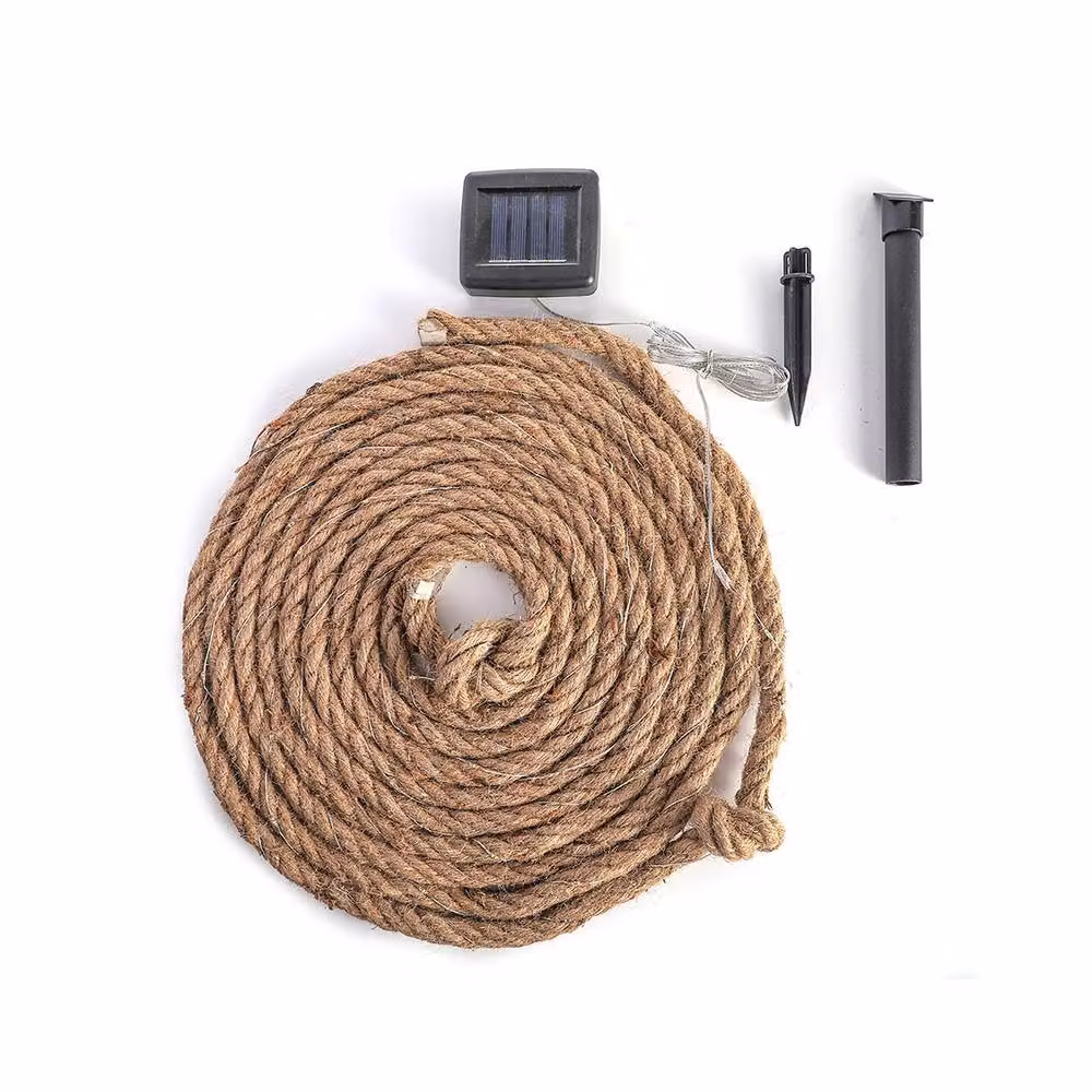 Voltico 140 LED Solar Rope Light, 6m Warm White Decorative Outdoor Garden Light in Light Brown – 2