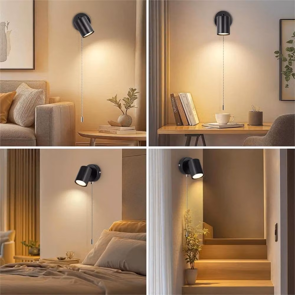 Nordara Adjustable Modern Black Metal Wall Sconce with GU10 Bulb Replacement for Indoor Lighting – 2