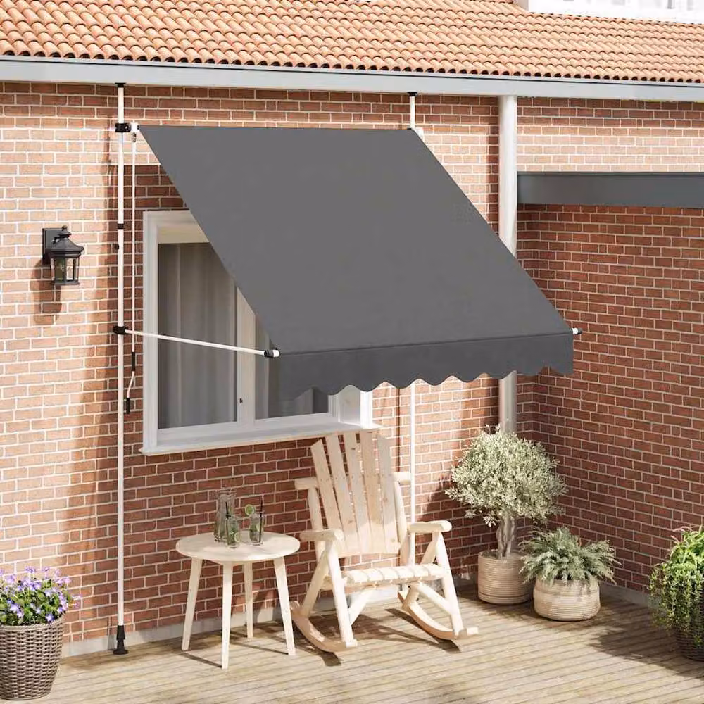 Berkfield Home Manual Retractable Awning in Anthracite, W/D/H: 200 x 120 cm – 2