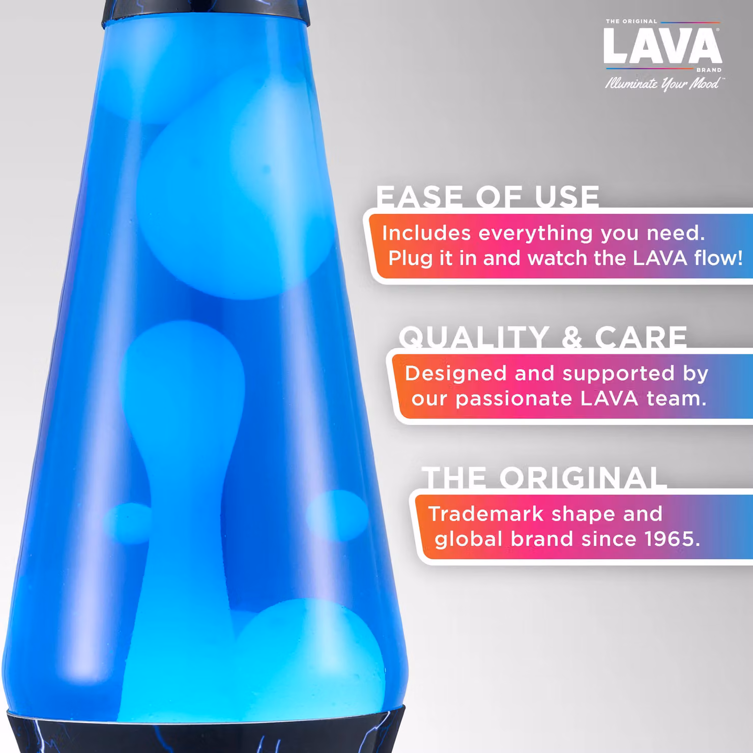 Menkind Blue Lightening Lava Lamp with White and Blue Liquid and Aluminium Base – 3