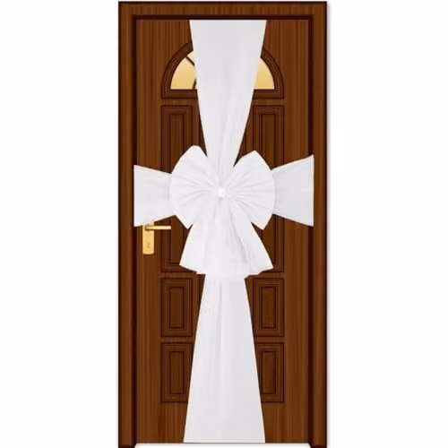 SHATCHI White Diamante Giant Christmas Door Bow Decoration for Weddings, Parties and Home Decor