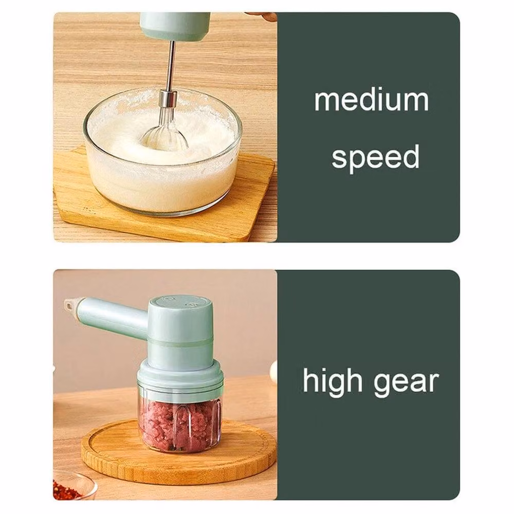 FLAVORA 3-in-1 Portable Electric Hand Blender Mixer and Processor Chopper in Green – 2