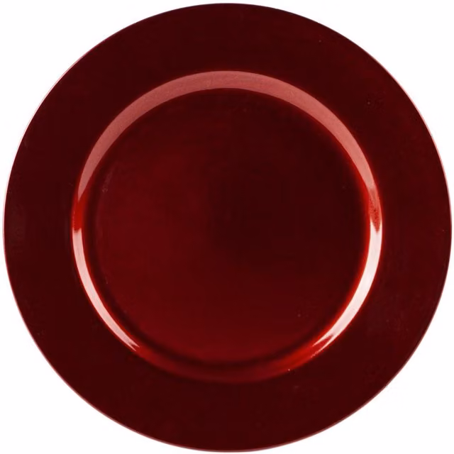 Argon Tableware Metallic Melamine Charger Plates in Red