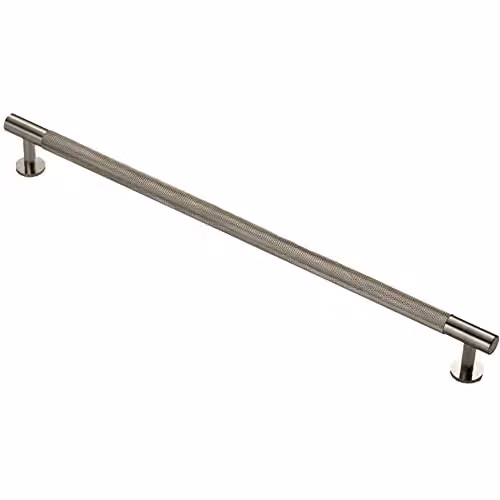 Loops Knurled Bar Door Pull Handle in Satin Nickel, 350 x 13 mm with 320 mm Centres