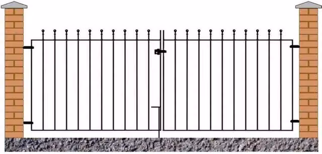 Burbage Iron Craft Manor Flat Top Double Driveway Swing Gate in Black, W/D/H: 213.4 x 2.0 x 91.5 cm