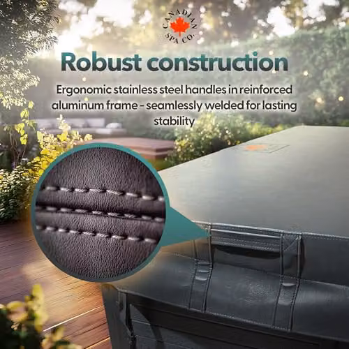 Canadian Spa Co. Deluxe Thermal Insulation Square Hot Tub Cover, Grey, W/D: 233 x 233 cm, 10 cm Thick – 3