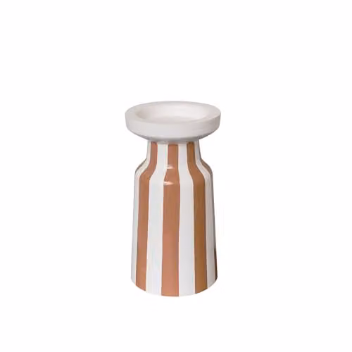 Melody Maison Large Striped Pillar Candle Holder in Orange, Height: 28 cm – 2