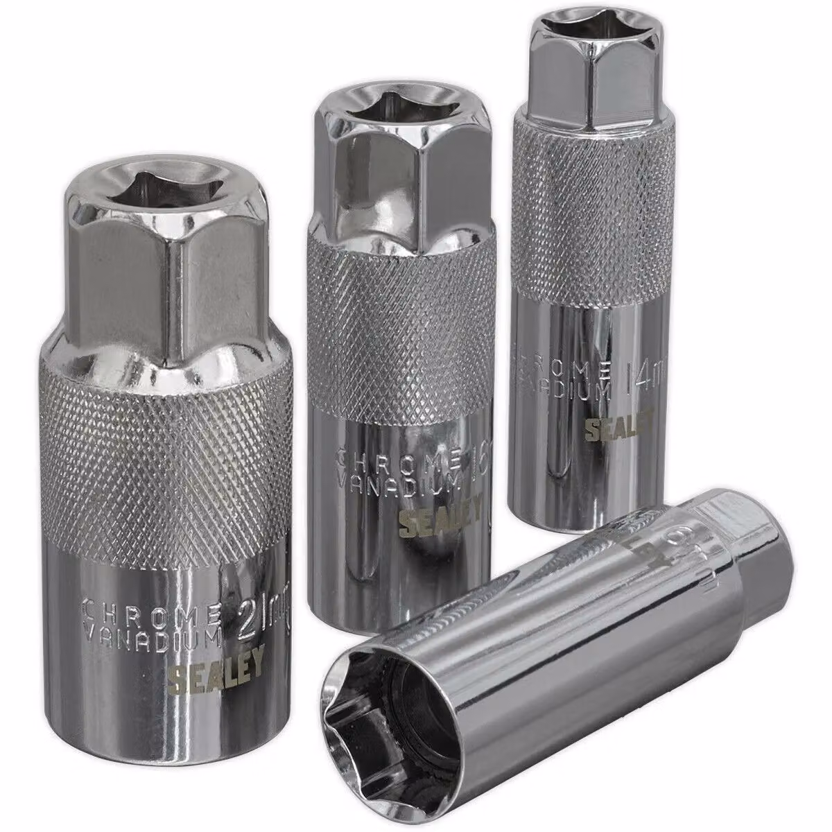 Loops 4 Piece Spark Plug Socket Set, 3/8 inch Sq Drive, Silver Chrome Vanadium Steel – 2