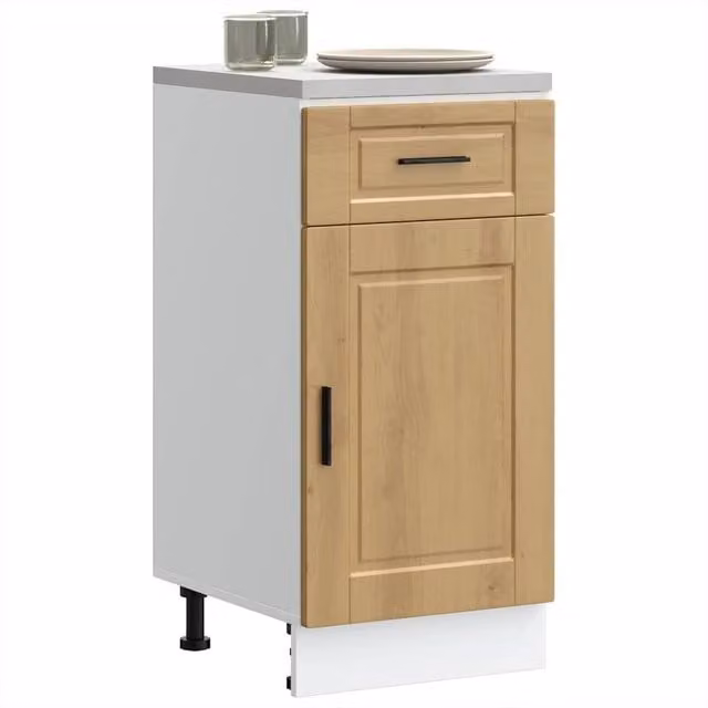 Berkfield Home Porto Artisan Oak Kitchen Base Cabinet in Brown