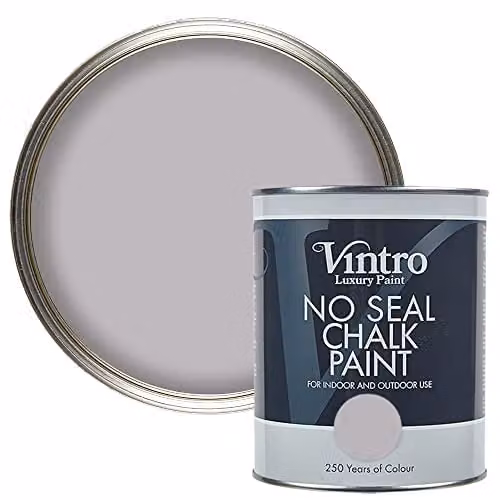 Vintro No Seal Chalk Paint Paloma Grey with Lilac Tint, 1 Litre