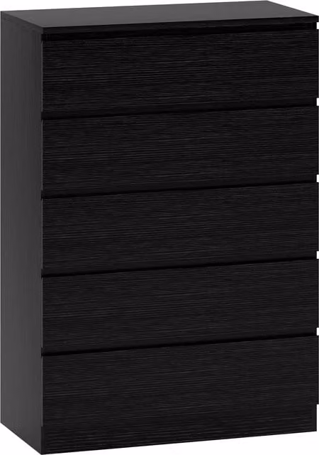 HOMCOM Modern 5 Drawer Chest of Drawers and Storage Cabinet in Black