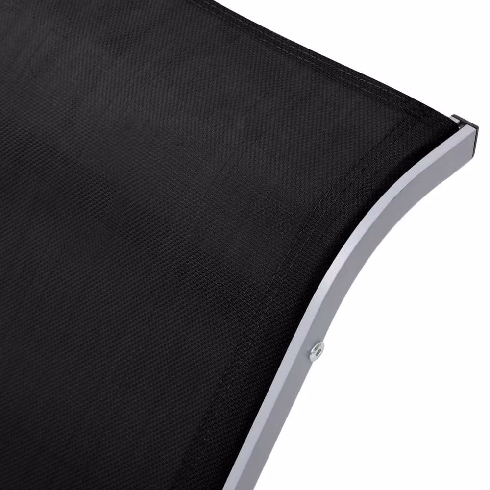 Berkfield Home Sunlounger in Black Powder Coated Aluminium and Textilene – 5